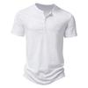 Henley-Kragen Sommer Herren Casual Einfarbig Kurzarm T-Shirt für Männer Polo Herren Baumwolle Herren T-Shirts