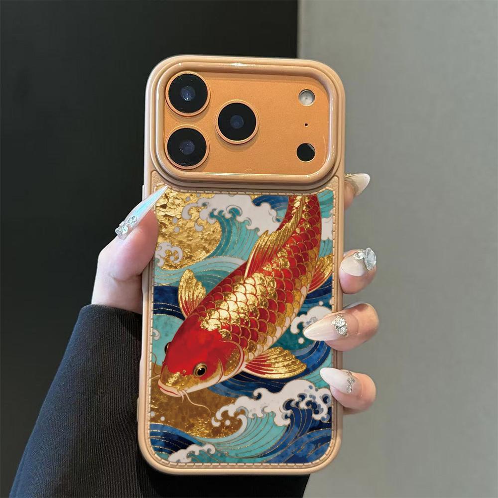 Koi, der Glück bringt Handyhülle Für iPhone 17 17Air 15 14 13 12 11 16 Plus 16 Pro Max Stoßfeste Weiche Hülle Funda Schale