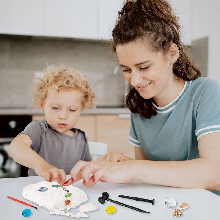 Kit d'excavation archéologique - KINDERPLAY - KP0247 - 17 gemmes - Cristaux authentiques - 6 ans et plus