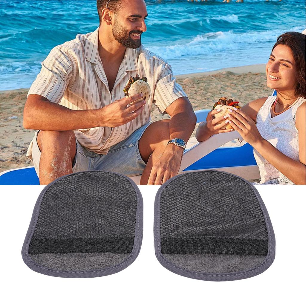 2 Pcs Sand Wipe Off Mitts Large Size   Mesh Fabric Beach Sand Remover Cleaner Vacation   for Sandboxes