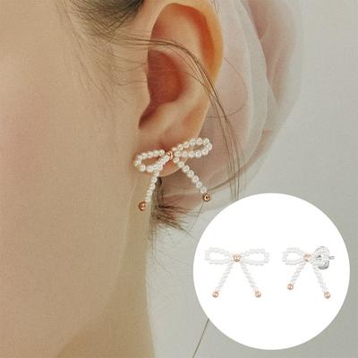 Mariel Ribbon Pearl Bead Earrings (Jjljei4Bs356Sr000)