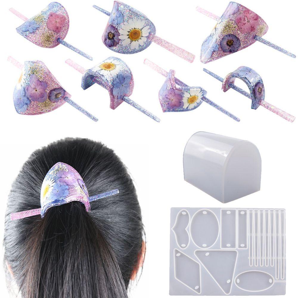 

Ювелирные изделия DIY УФ-кристаллическая эпоксидная УФ-кристаллическая эпоксидная шпилька для волос, захватывающий зажим, силиконовая форма, форма для эпоксидной смолы