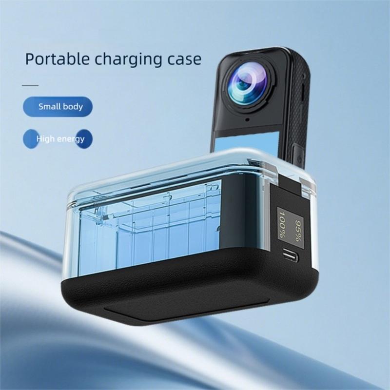 Fast Charging Magnetic Case Type C Port For 360 X5 Sports Cameras Featuring Double Power Indicators