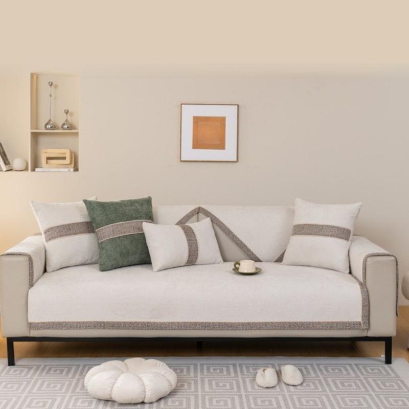 All-Season Anti-Slip Sofa Cushion Simple Leather Sofa Cover Cloth Towel Home Decorative Modern Luxury Living Room Couch Slipcover
