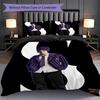 1PC Wednesday pattern Bedding Quilt Set Quilt Cover Pillowcase Home Decoration Birthday Gift (1 * duvet cover + 2 * pillowcase, without core)
