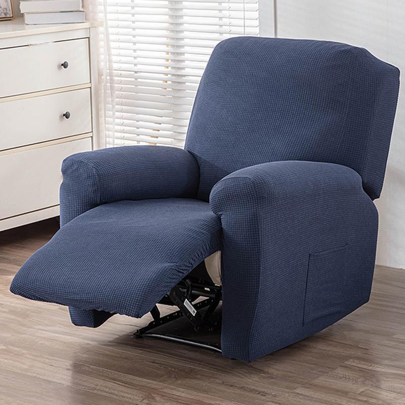 4Pcs/Set Water Repellent Recliner Sofa Cover Polar Fleece Single Relax Armchair Case Elastic Chair Slipcover Furniture Protector