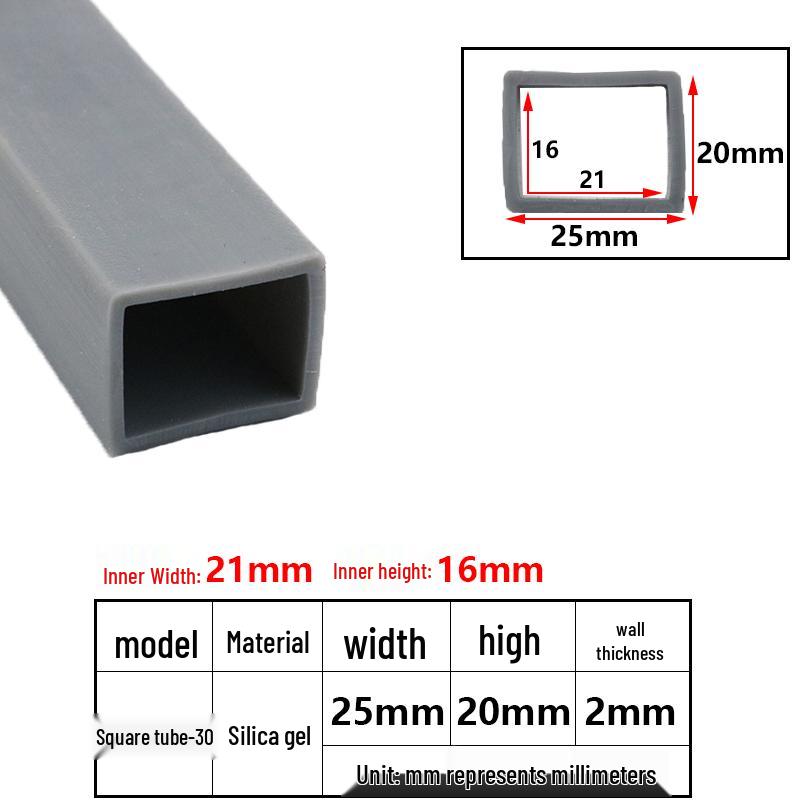 High-Temperature Resistant Silicone Square Tubing: Durable, Customizable, Aging-Resistant Rubber Sheath and Hollow Sealing Strip.