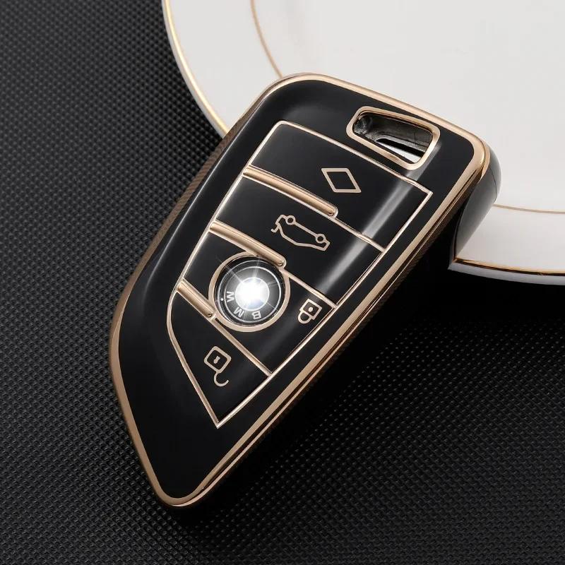 TPU Car Key Case Cover For BMW 1 2 3 5 6 7 8 Series X1 X2 X3 X4 X5 X6 X7 Z4 3 4 Buttons Auto Remote Shell Protect Accessaries