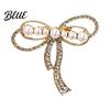 Brooch Bowknot Design Brooch Strong Buckle Fastening Pin with Faux Pearls Wear-resistant Rhinestones Electroplating Anti-Oxidation Badge for