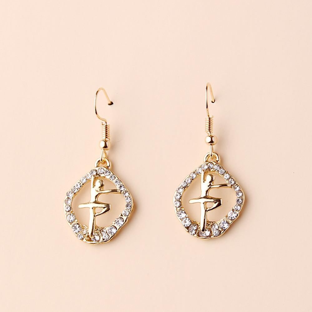 Trend Alloy Fashion Rhinestone Angel Dangle Earrings For Womens Casual Style