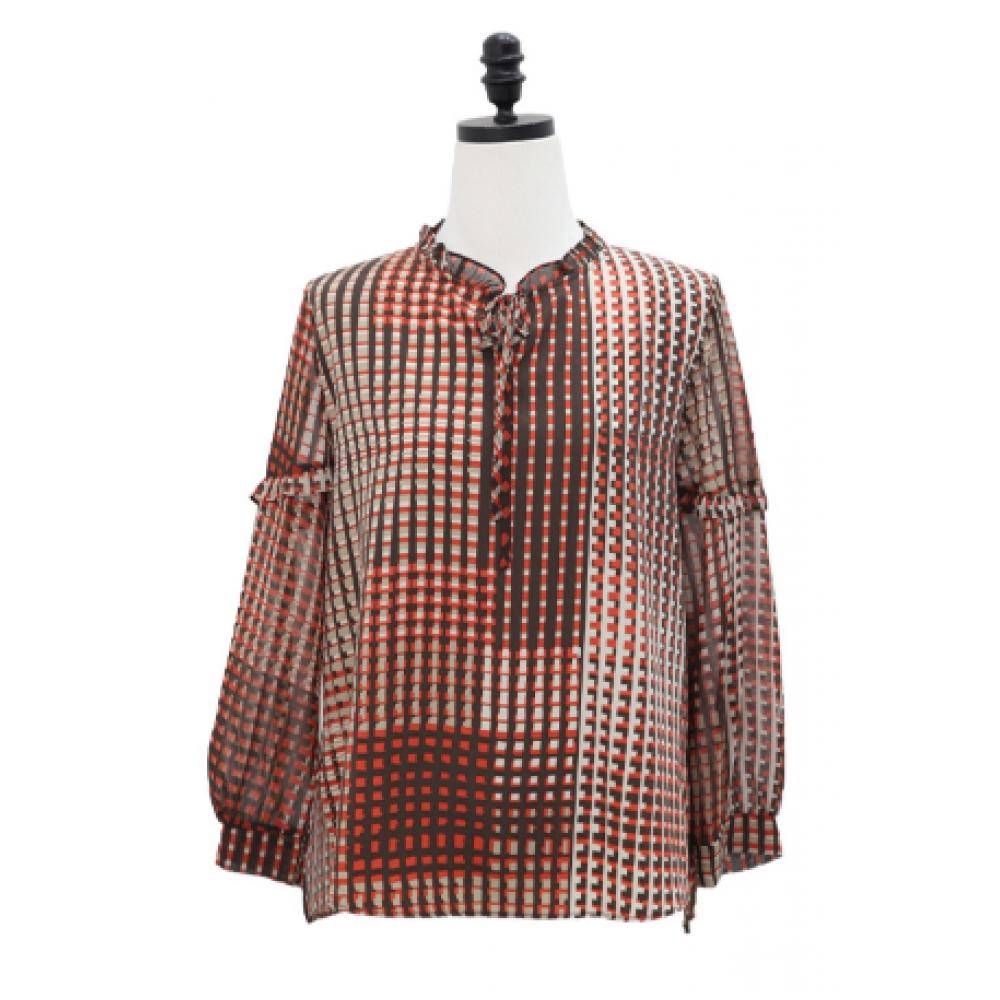 Shiz Madam Classic Mood Play Ruffle Blouse T57502