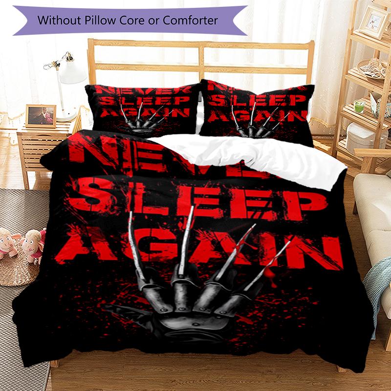 3pcs Halloween horror Bedding Set Duvet Cover Closure Includes 1 Duvet Cover & 2 Pillowcases, Soft and Comfortable for All Seasons.