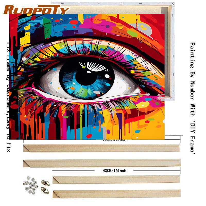 

RUOPOTY Рамка DIY Картина по номерам Пейзаж Акриловая краска на холсте Современная настенная художественная картина по номерам Гостиная 40x50 см 40x50cm Diy Frame
