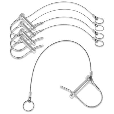 5Pcs Steel Trailer Coupler Pin Flexible D Shape Trailer Hitch Pin with Chain Safety Lock Design RV Truck Caravan Accessories