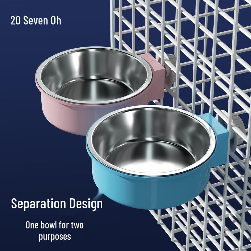 Stainless Steel Anti-Spill Hanging Pet Bowl for Cats, Dogs, and Rabbits