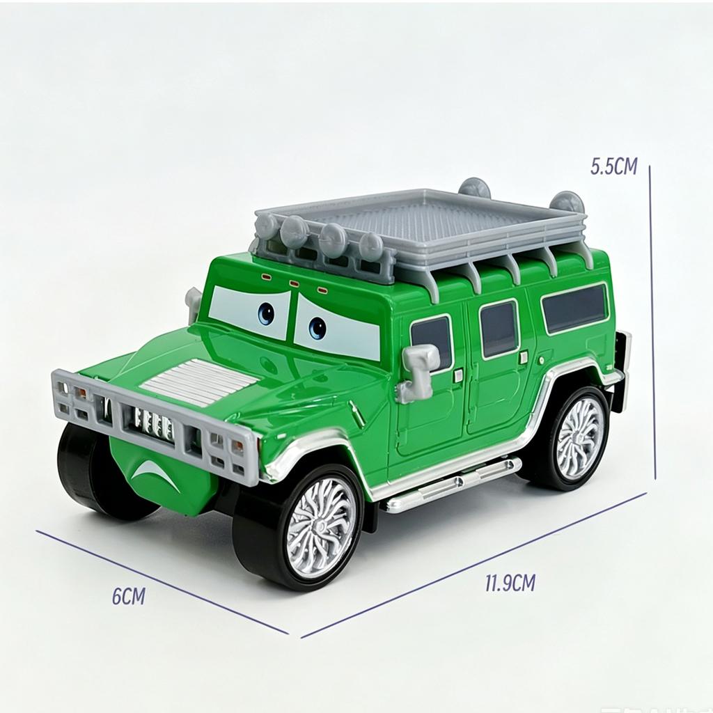 Cars Alloy Cars Green Hummer Yellow Teeth Car Model Toy Collectible Ornament Green Hummer