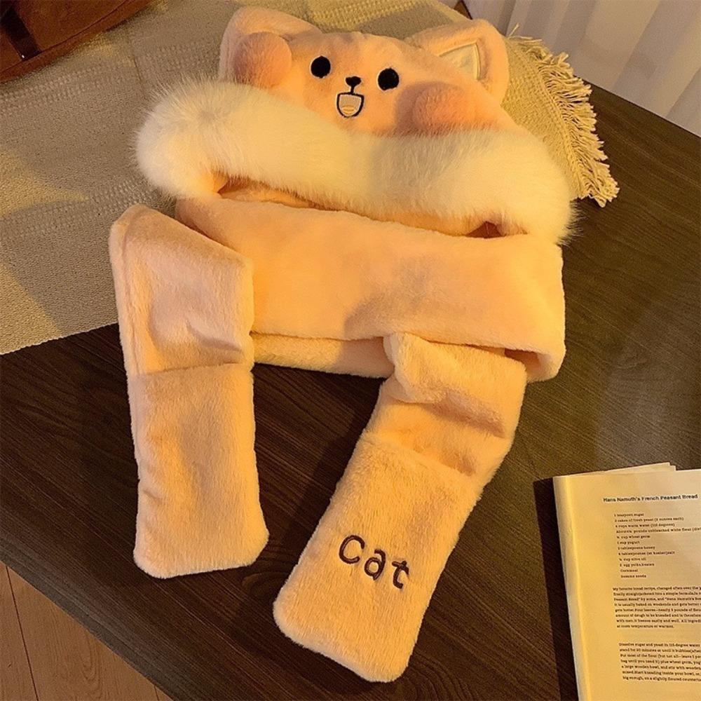 

Thicken Winter Hat Panda Frog Rabbit Cat Bucket Hat New Bear Deer Ears Hat Women C