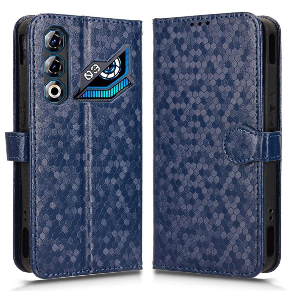 For ZTE nubia Neo 3 GT 5G Wallet Case Dot Pattern Imprint PU Leather Phone Cover with Wrist Strap