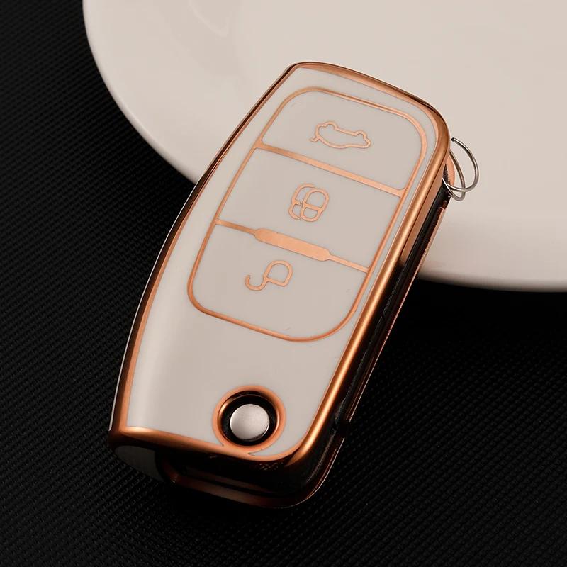 Folding Key 3 Button Tpu Car Key Case Cover For Ford Fiesta Focus 2 Ecosport Kuga Escape Falcon B-Max C-Max Eco Sport Galaxy