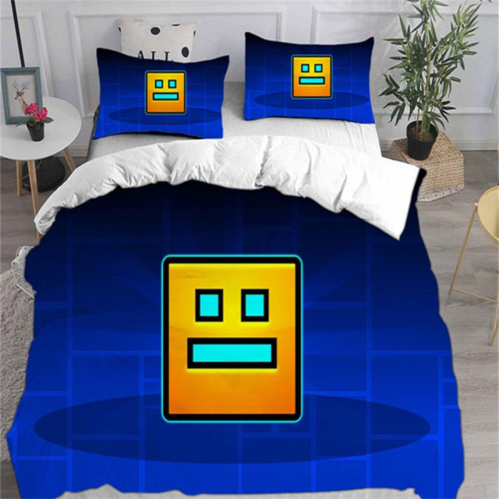 3D Geometry Dash Bedding Sets Comforter Quilt Bed Cover Duvet Cover Pillow Case 2-3 Pieces Sets Bedroom Decoration Home Textiles