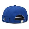 Hip Hop Dome Melon Cap Metal X Logo Brimless Skullies Cap Fashion Docker Cap  Outdoor