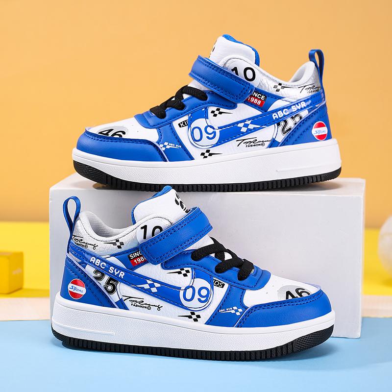 Autumn Childrens Boys Sneakers Fashion New Pu Leather Outdoor School Luxury Design Kids Causal Shoes NonSlip Boy Basketball Shoe