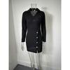 Women's Autumn and Winter Solid Color Long-sleeved V-neck Tight-fitting Short Dress