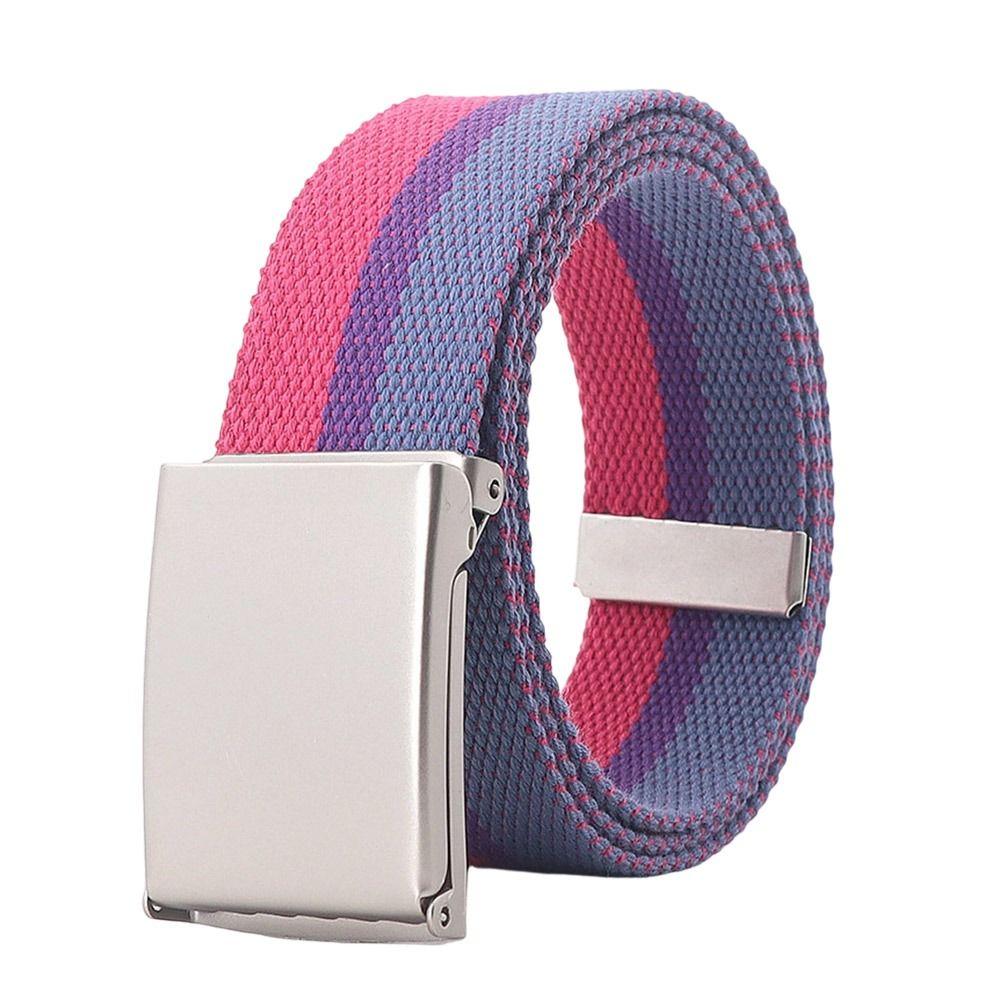 120cm Metel Buckle Belt Adjustable Nylon Braided Belt Fashion Canvas Belt  Unisex