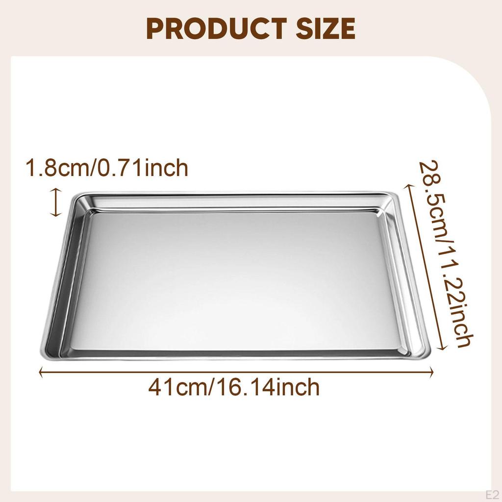 Baking Sheet Pan Cookie Easy To Clean Bakeware, Stainless Steel, Serving Tray Oven for
