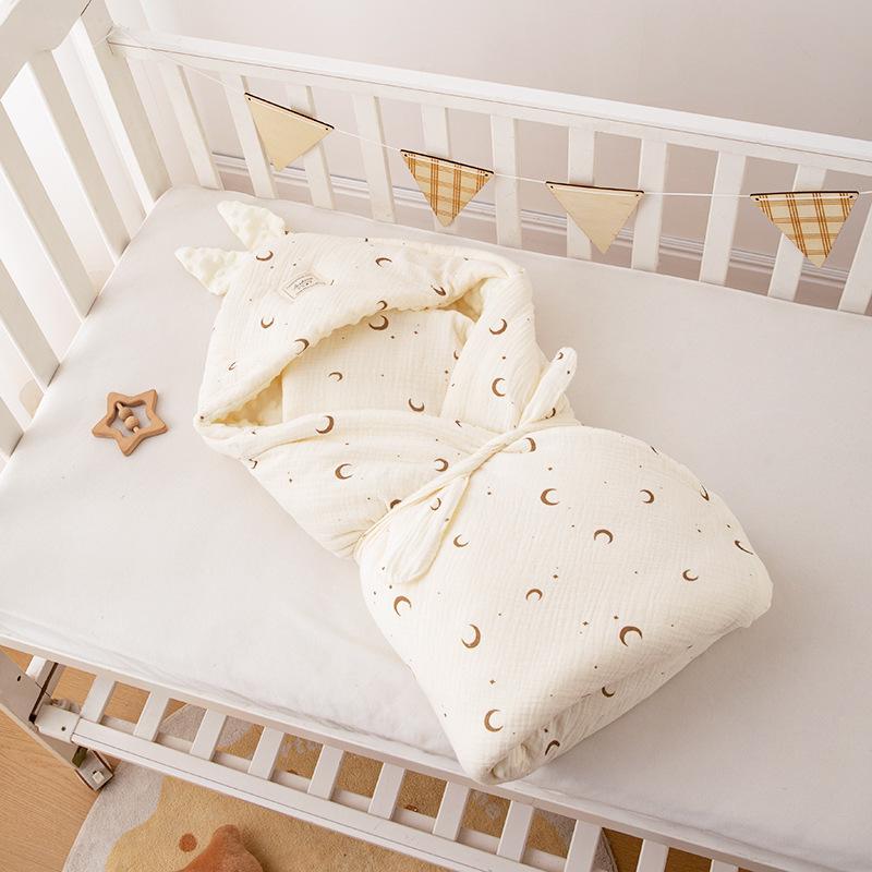 Crêpe Bohnen Bohnenklammer Baumwollsteppdecke Säugling Mit Kapuze Baumwolle Winddicht Außen Decke Neugeborenes Baby Steppdecke