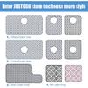JUSTOGO Silicone Sink Mat, Left & Right Drain Sink Protectors for Kitchen, Non-slip Heat Resistant Grid Kitchen Accessory (28.2''x 14.2'')