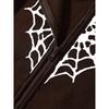 Women S Fall Winter Fleece Hooded Zip Up Cardigan Sweatshirt Spider Web Heart Print