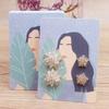 50Pcs/Lot Earring Card Four Holder 5x7cm Hot Girl /Abstract painting paper card Jewelry Accessory Package Cards