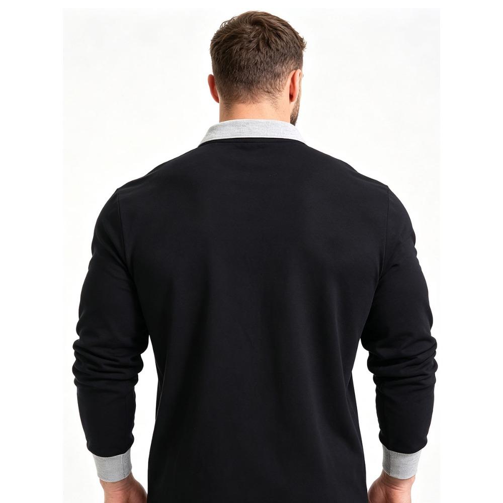 Polo da uomo primaverile Polo casual in cotone da uomo Polo a maniche lunghe T-shirt oversize