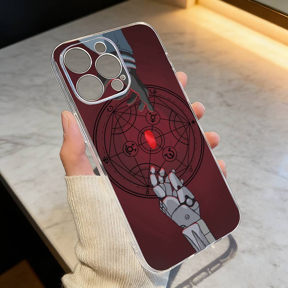 

Edward Elric Fullmetal Alchemist Anime Phone Case Transparent Silicone Soft For iPhone 17 16 15 14 13 12 11 Mini Pro Max Plus iPhone16se4
