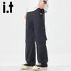 izzue it Men's Spliced Detachable Straight-Leg Casual Pants
