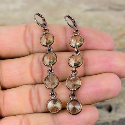Citrine Gemstone Earring Electroformed Copper Earrings Handmade Unique Earrings Electroformed Jewelry Gift For Mother Citrine Copper Jewelry