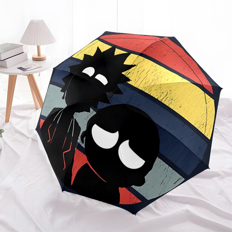1pc Rick_and_Morty Auto Personality Personality Cute Umbrella 8-Bone Design Compact Gear for Outdoor Travel, Perfect Helloween Chrismas Gift for Frien
