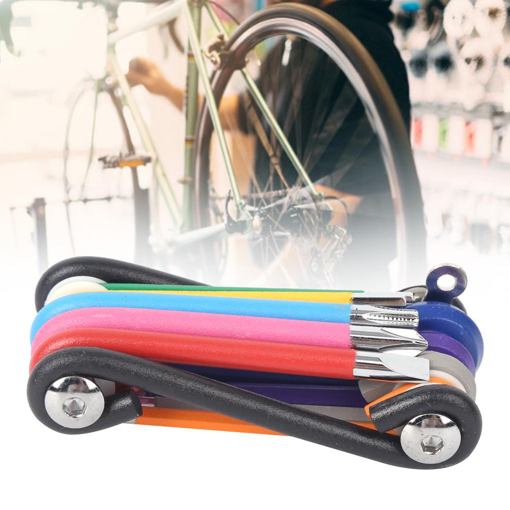 9 in 1 Multi Function Mini Repair Tool Set Bike Repair Hex Slot Cross Star Wrench Kit(9pcs )