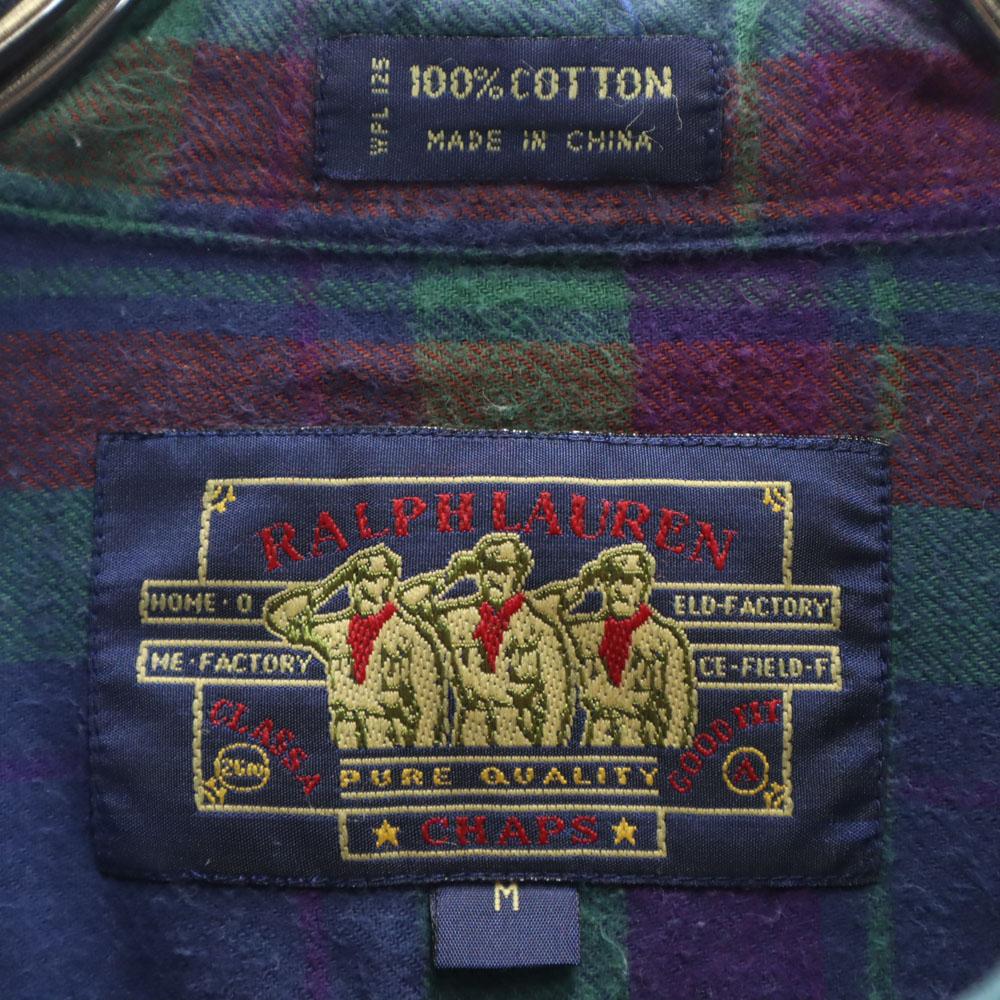 RALPH LAUREN 80s Vintage Chaps Check Pattern Long sleeve Button down shirt Men's Used