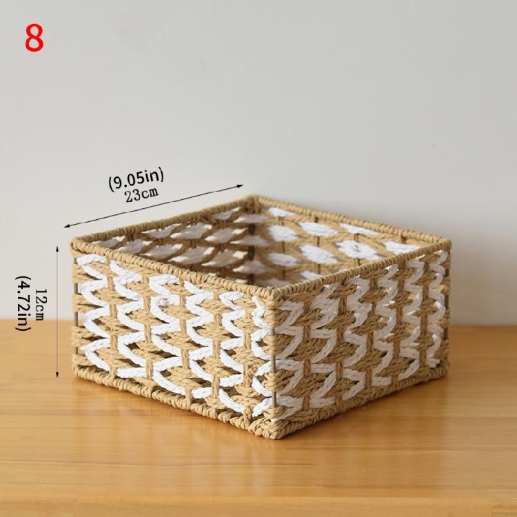 Woven Storage Bin Large Capacity Organiser Basket For Toy Cosmetics Jewelry Book Small Items Living Room Bedroom Dresser