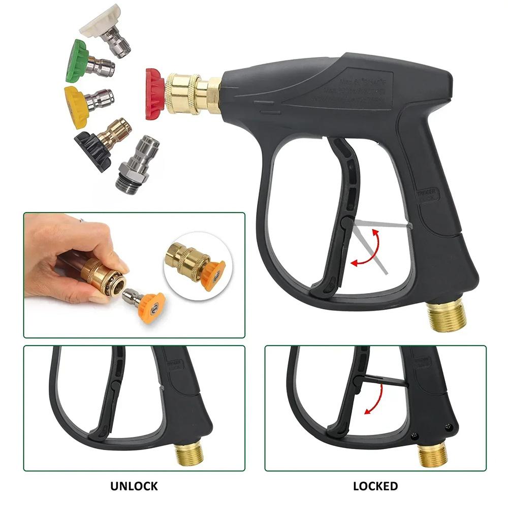 Professional High Pressure Washer Gun + Aluminum Alloy Foam Lance Kit, Leak-Free Bosch Adapter for Pressure Washers