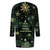 Women's Fashionable And Casual Christmas Printed Mid Length Cardigan Long Sleeved Jacket