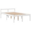 Solid Wood Bed with Shelf Without Mattress White 135 x 190 cm Pine