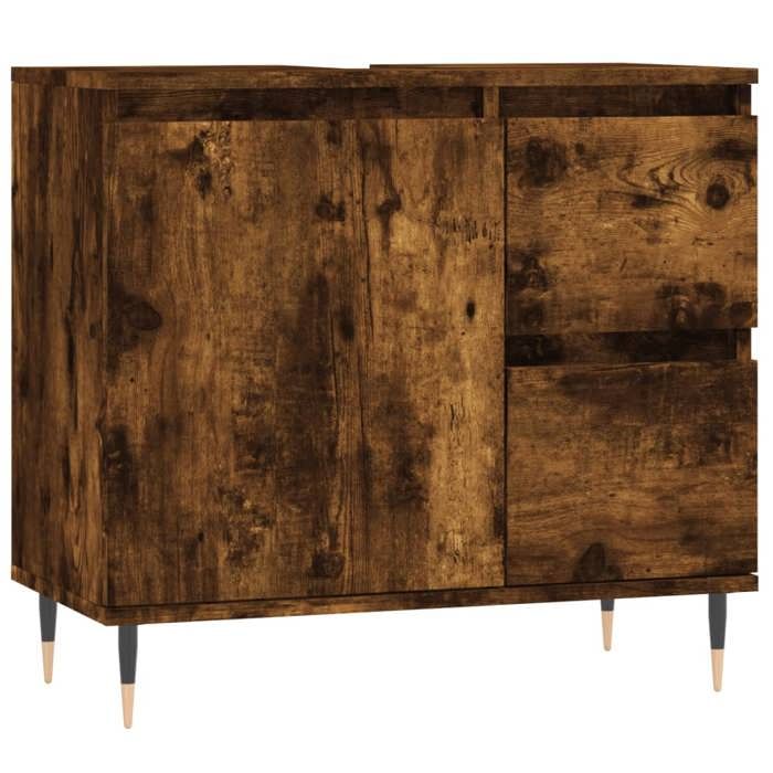 VidaXL Armoire de bain chêne fumé 65x33x60 cm bois d'ingénierie 831601
