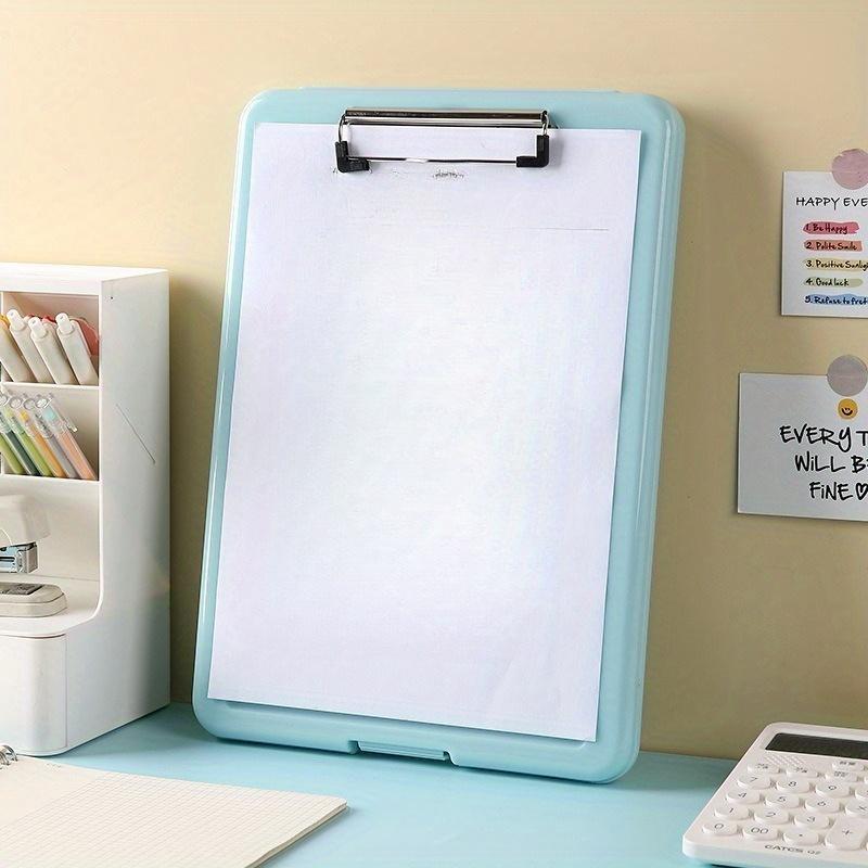1Pc A4 Plastic File Boxes With Cilp, Multi-functional Portable Storage Boxes, Suitable for Office, School, and Home Use