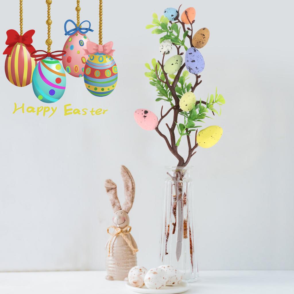 Easter Egg Cuttings Flower Arrangement Colorful Decors Vase Festival Adornment Party Vintage Tree Branches Basket