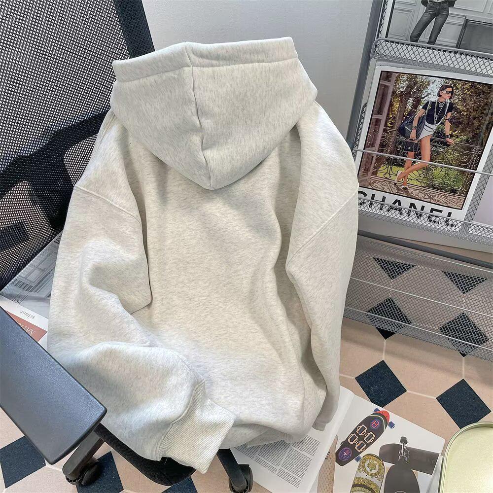 Unisex American High Street Graphic Hoodie - Velvet Lined, Autumn/Winter, Trendy Brand, Premium Quality.