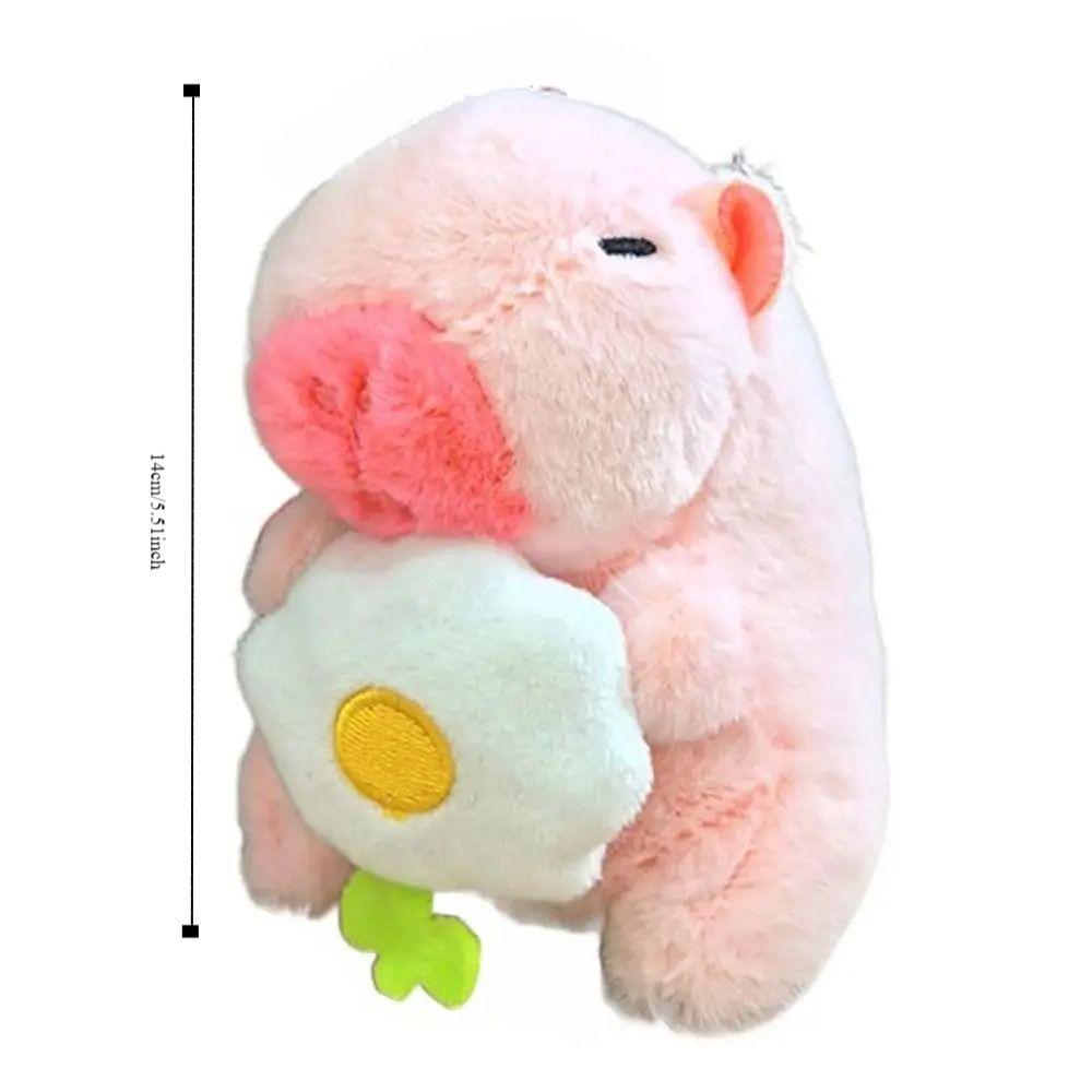 Toy Capybara Key Ring Soft Plush Hanging Ornament Trendy Cartoon Doll Keychain  Party