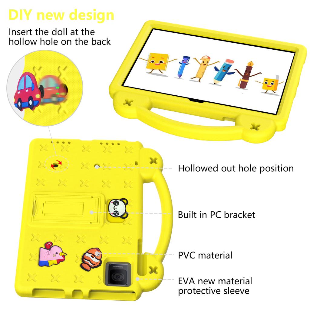 For TCL Tab 10 Gen 2/T-Mobile REVVL Tab Case EVA Cute Patterns Tablet Cover with Kickstand and Handle